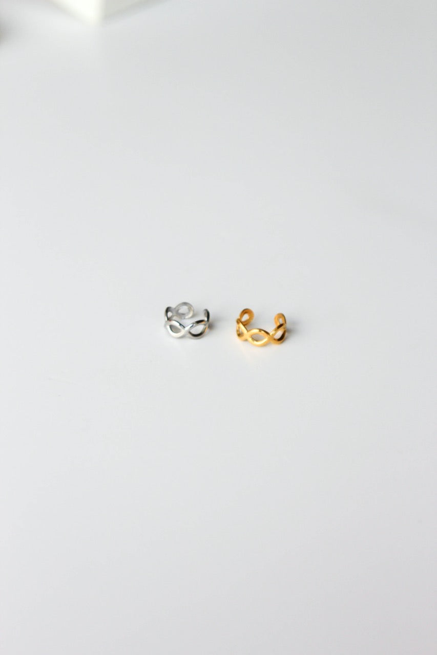 Earcuff em Aço Infinito Dourado ou Prateado