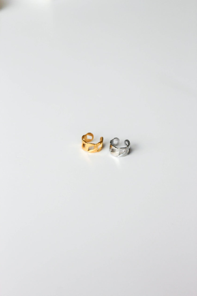 Earcuff em Aço com Malha Dourado ou Prateado