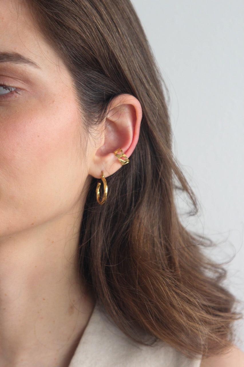 Earcuff em Aço com Malha Dourado ou Prateado