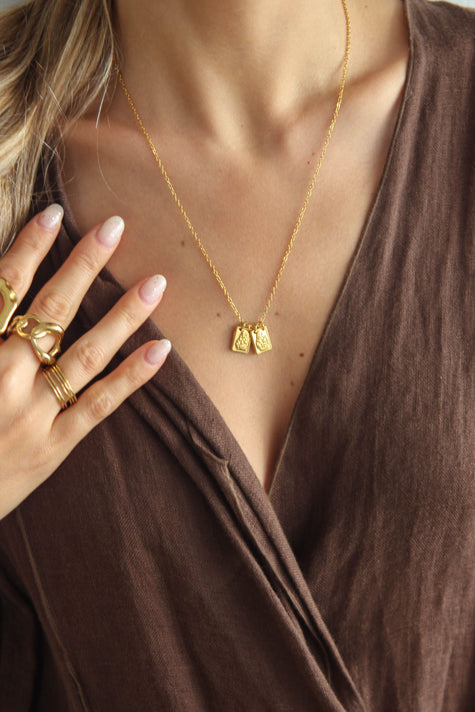 Escapulário em Aço 3 em 1 com Medalhas Pequeninas