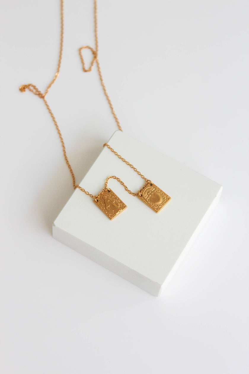 Escapulário em Aço 3 em 1 com Nossa Senhora dos Milagres