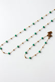 Pulseira em Aço com Cristais Verde Água