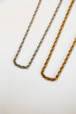 Colar em Aço Dourado ou Prateado com Corrente Torcida
