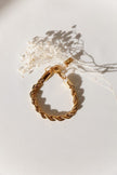Pulseira em Aço Dourada Entrelaçada Grossa