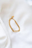 Pulseira em Aço Dourada com Pendente Rectangular com Zircónias