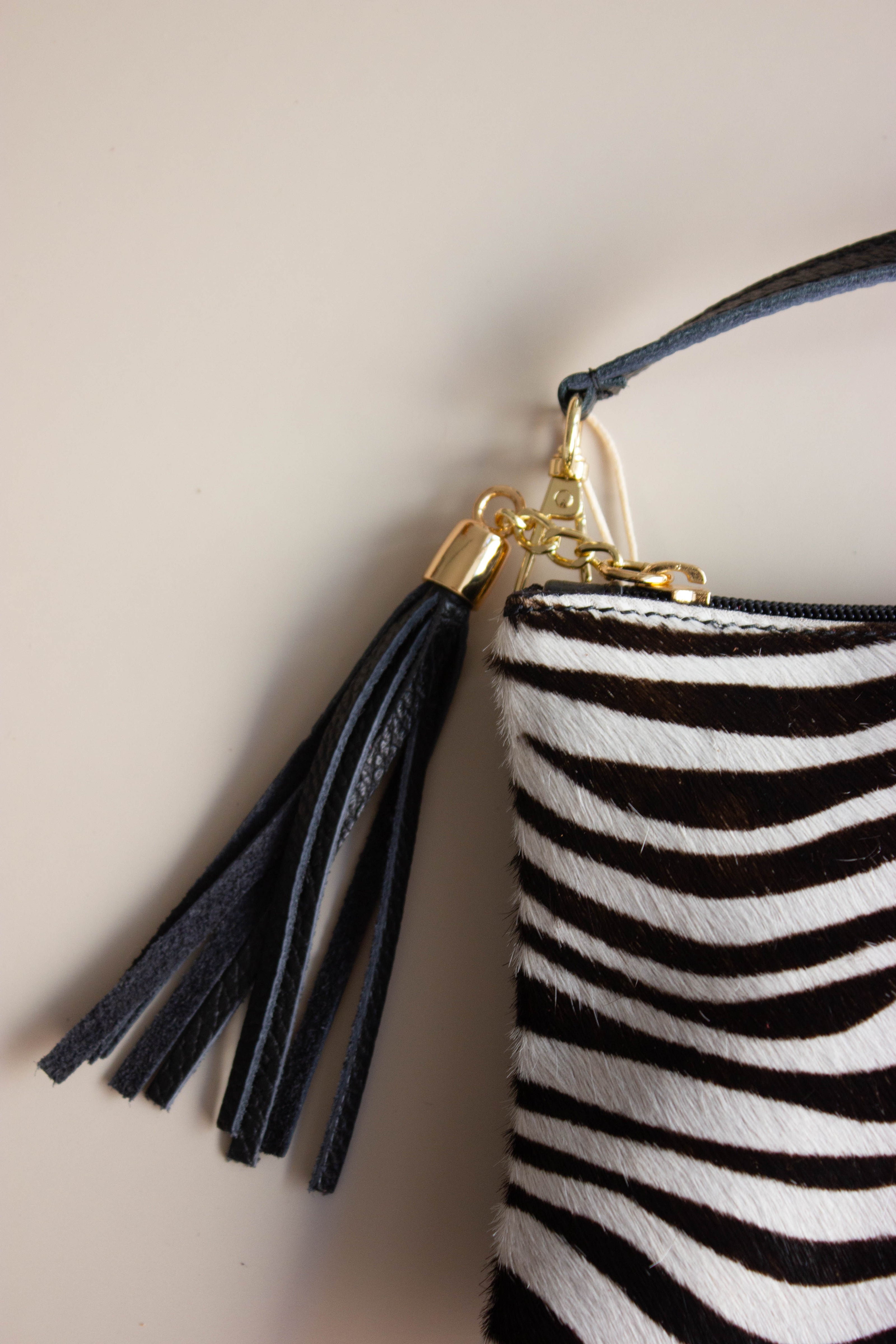 Mala de Pele Pequena Padrão Zebra