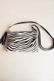 Mala de Pele Pequena Padrão Zebra