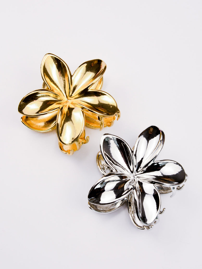 Molas de Cabelo Flor Metálicas