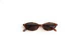 Óculos de Sol Ovais Cat Eye Castanhos com Lentes Pretas ♻️ 400 UV, Cat 3