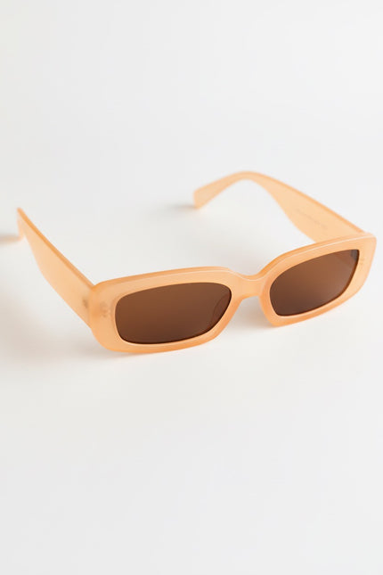 Óculos de Sol Rectangulares cor de Pêssego ♻️ 400 UV, Cat 3