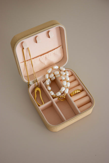 Porta-Jóias de Viagem Bege