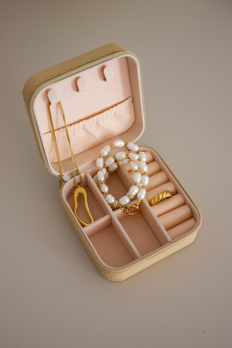 Porta-Jóias de Viagem Bege