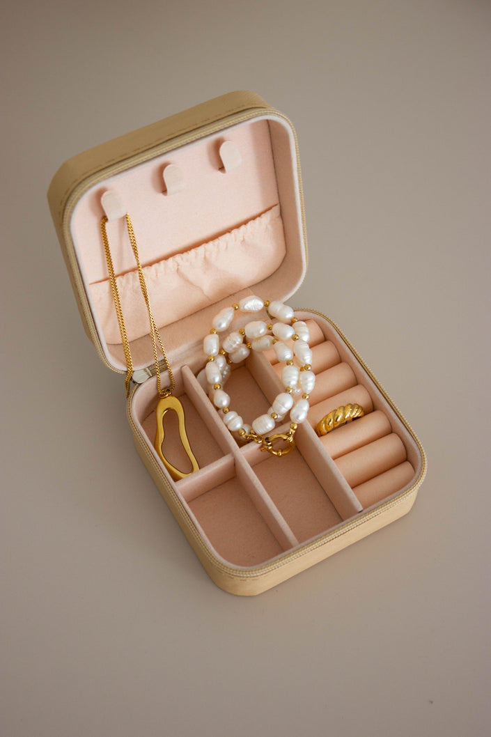 Porta-Jóias de Viagem Bege