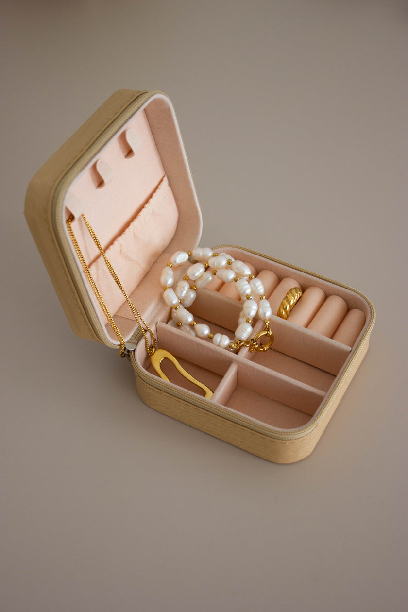 Porta-Jóias de Viagem Bege