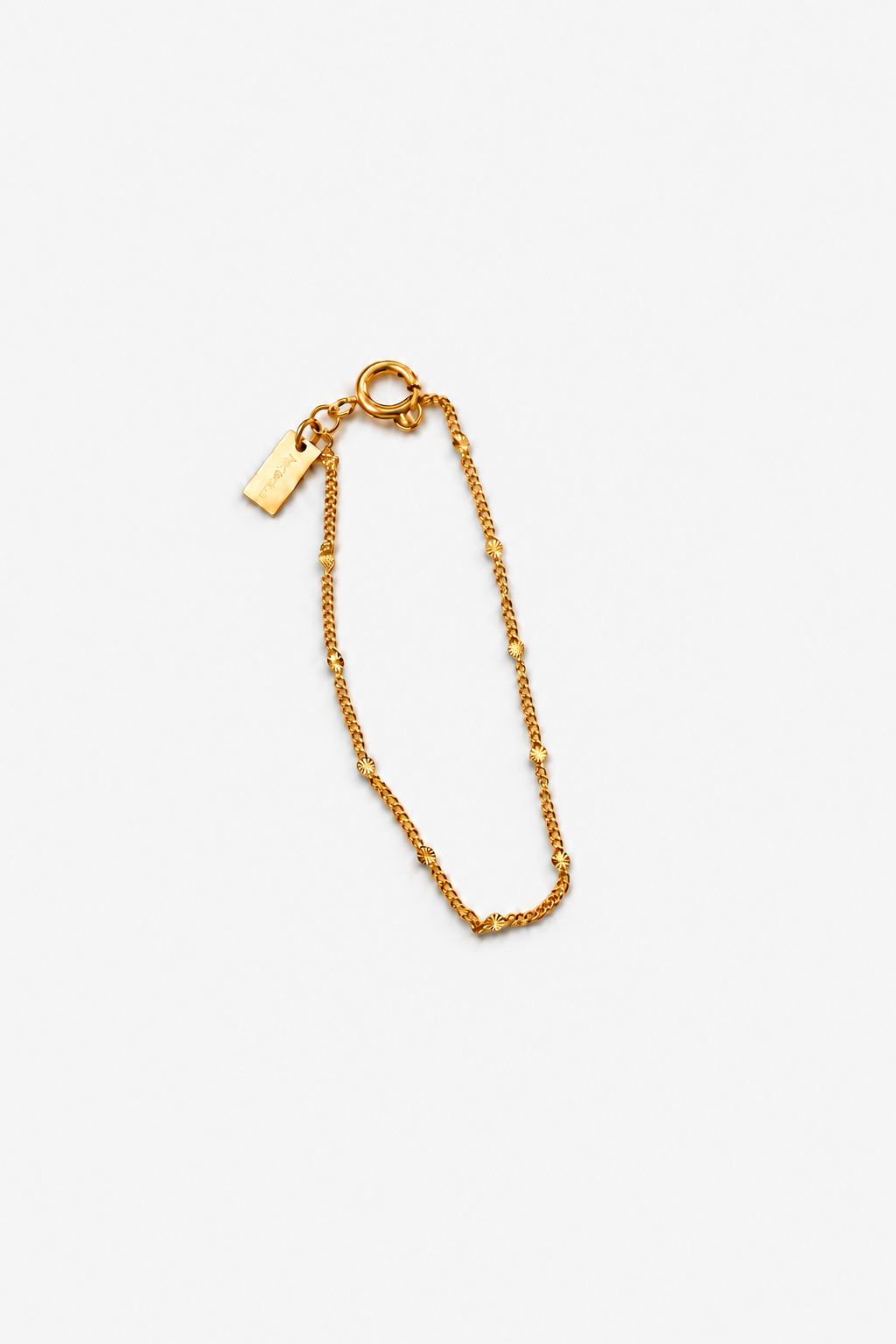 Pulseira em Aço Dourada Minimalista Achatada