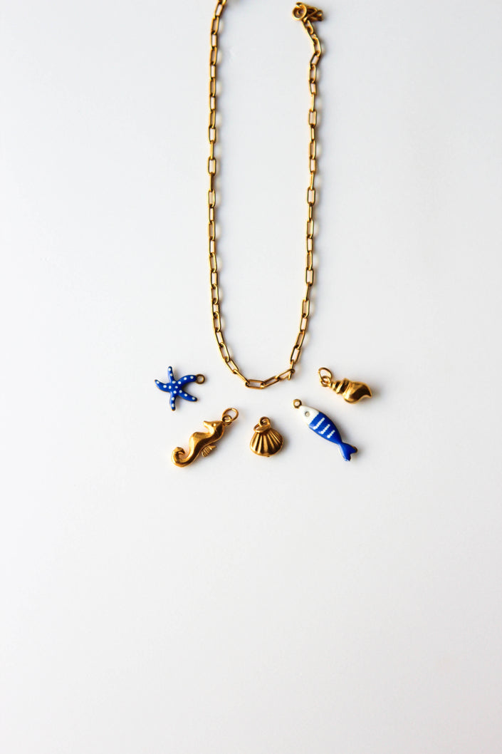 Pulseira de Pé 2 em 1 em Aço com Malha Rectangular e Pendente