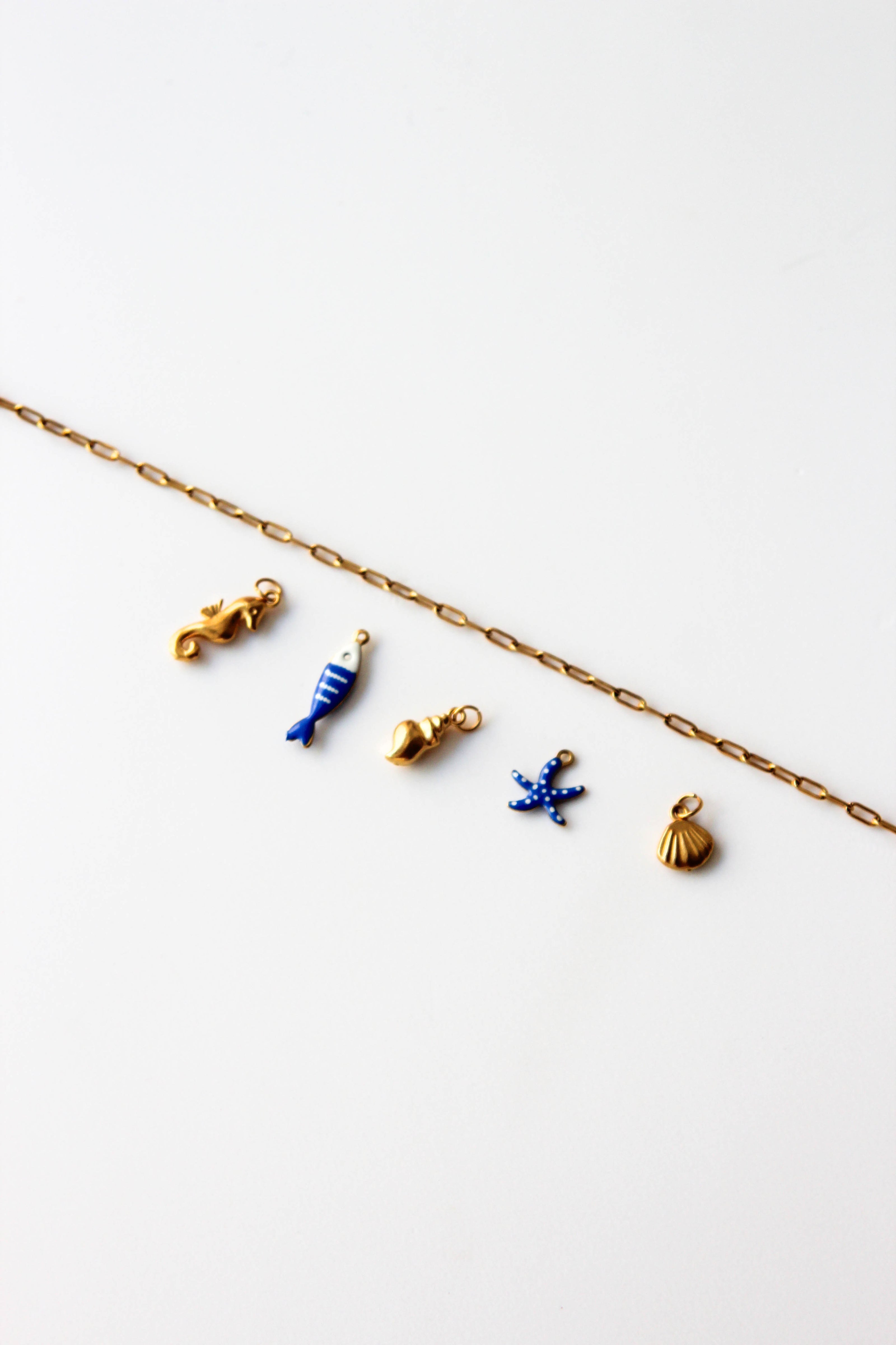 Pulseira de Pé 2 em 1 em Aço com Malha Rectangular e Pendente