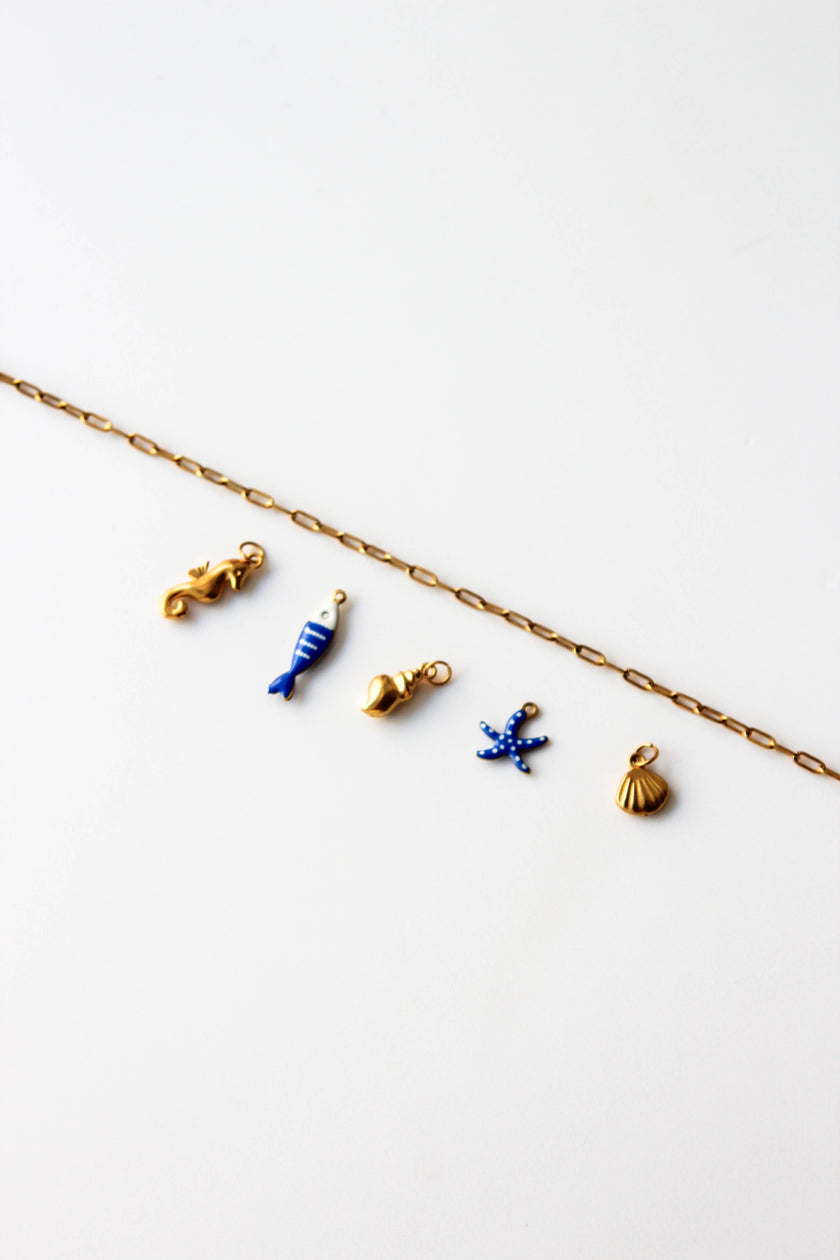 Pulseira de Pé 2 em 1 em Aço com Malha Rectangular e Pendente