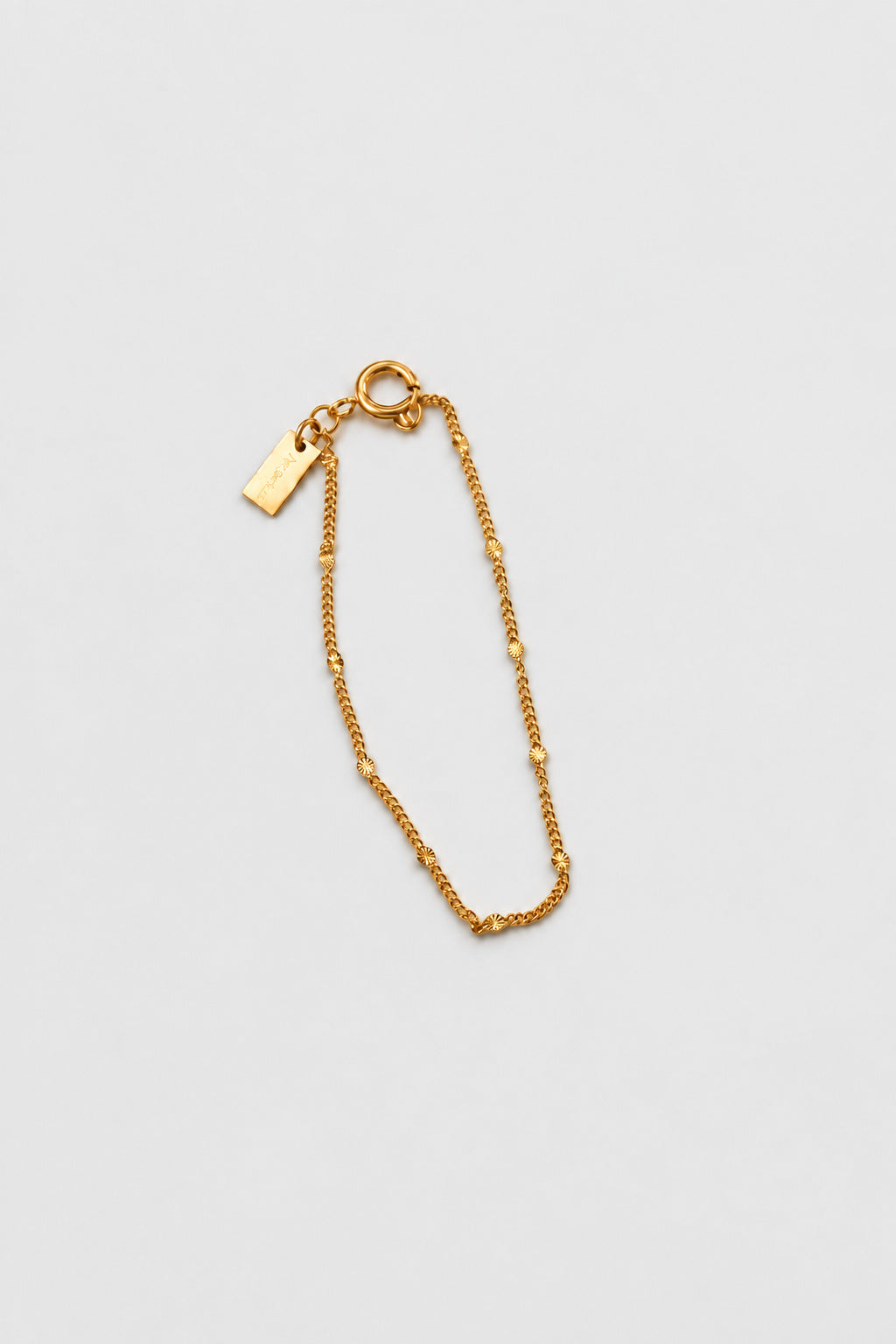 Pulseira em Aço Dourada Minimalista Achatada