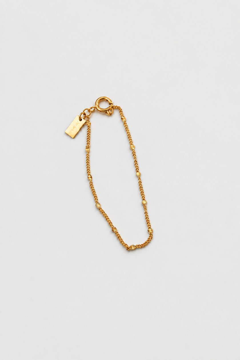 Pulseira em Aço Dourada Minimalista Achatada