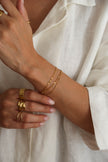 Pulseira em Aço Dourada Minimalista Tripla