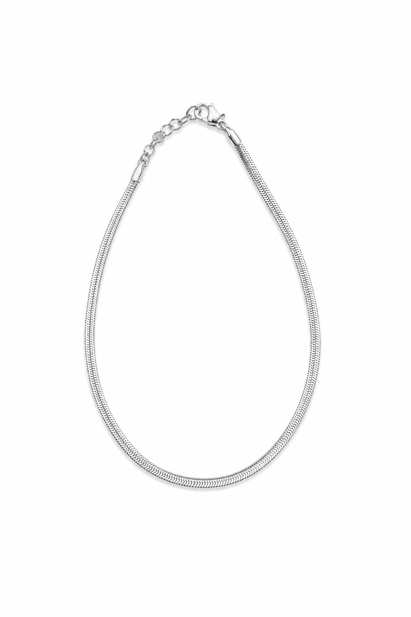 Gold or Silver Steel Bracelet for the Foot Minimalist Flat Thin