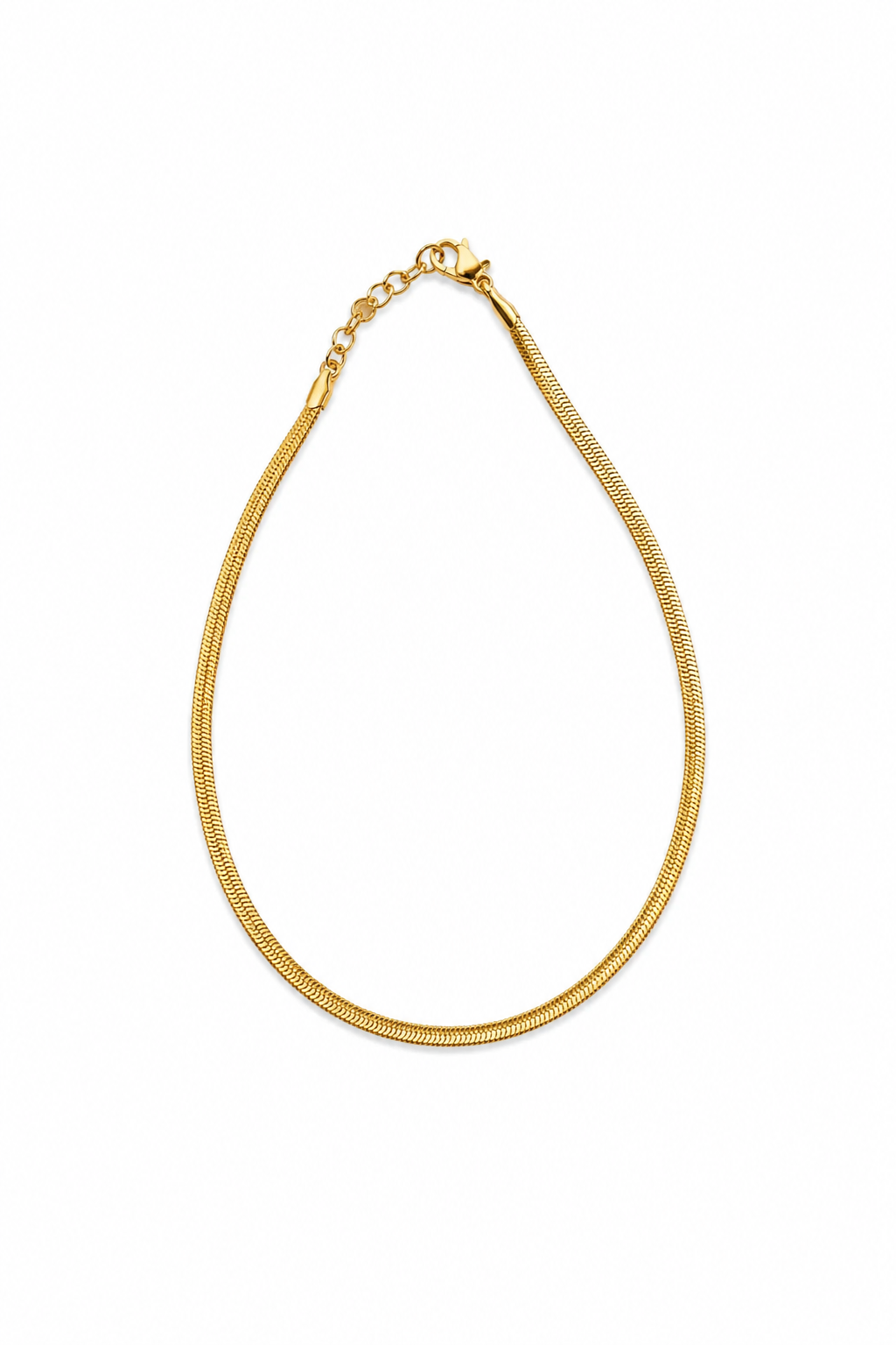 Gold or Silver Steel Bracelet for the Foot Minimalist Flat Thin