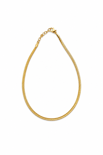 Gold or Silver Steel Bracelet for the Foot Minimalist Flat Thin