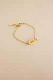 Pulseira em Aço com Gravação Mãe e Pérola Natural em Dourado ou Prateado