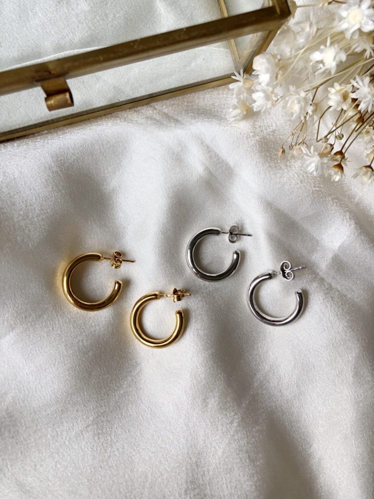 Argolas Yed Clássicas em Prata com Banho de Ouro 24K