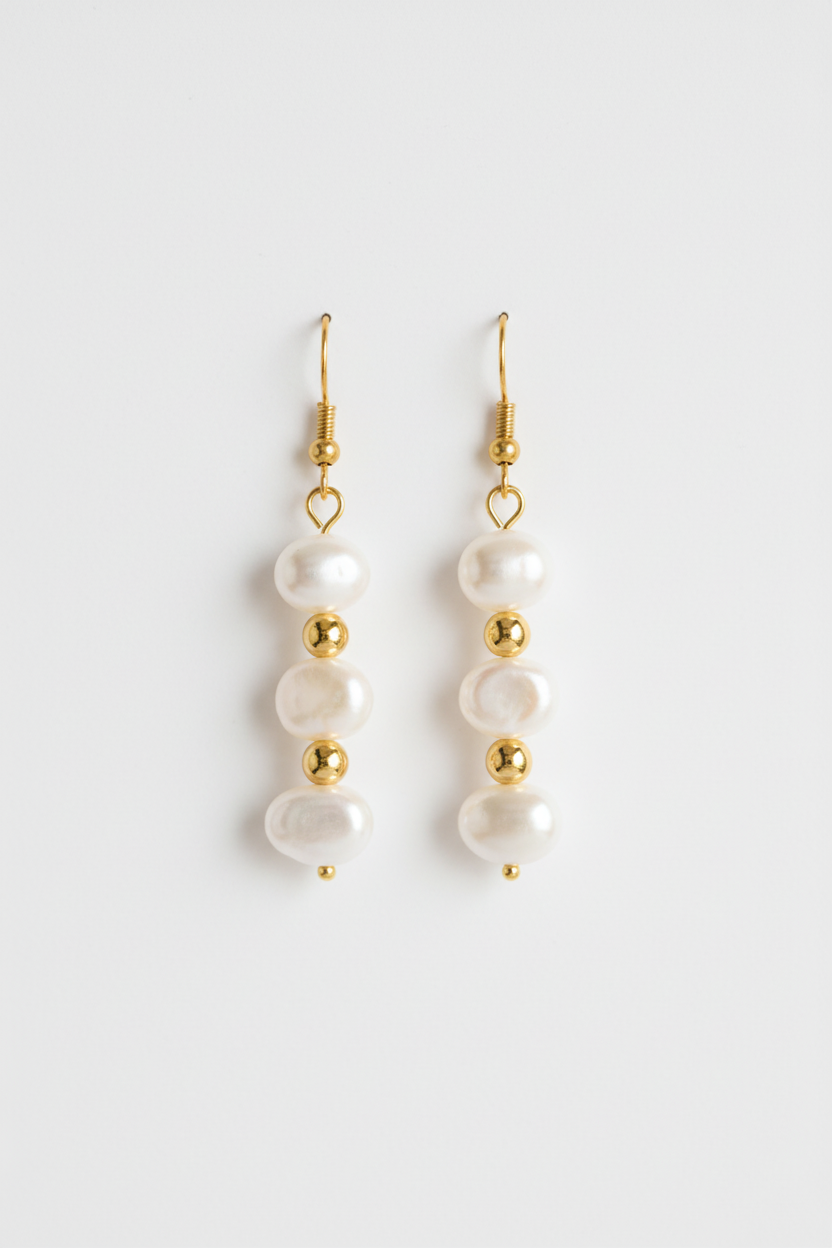 Brincos Pérolas e Esferas