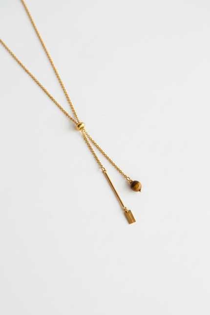 Colar Lariat Olho de Tigre