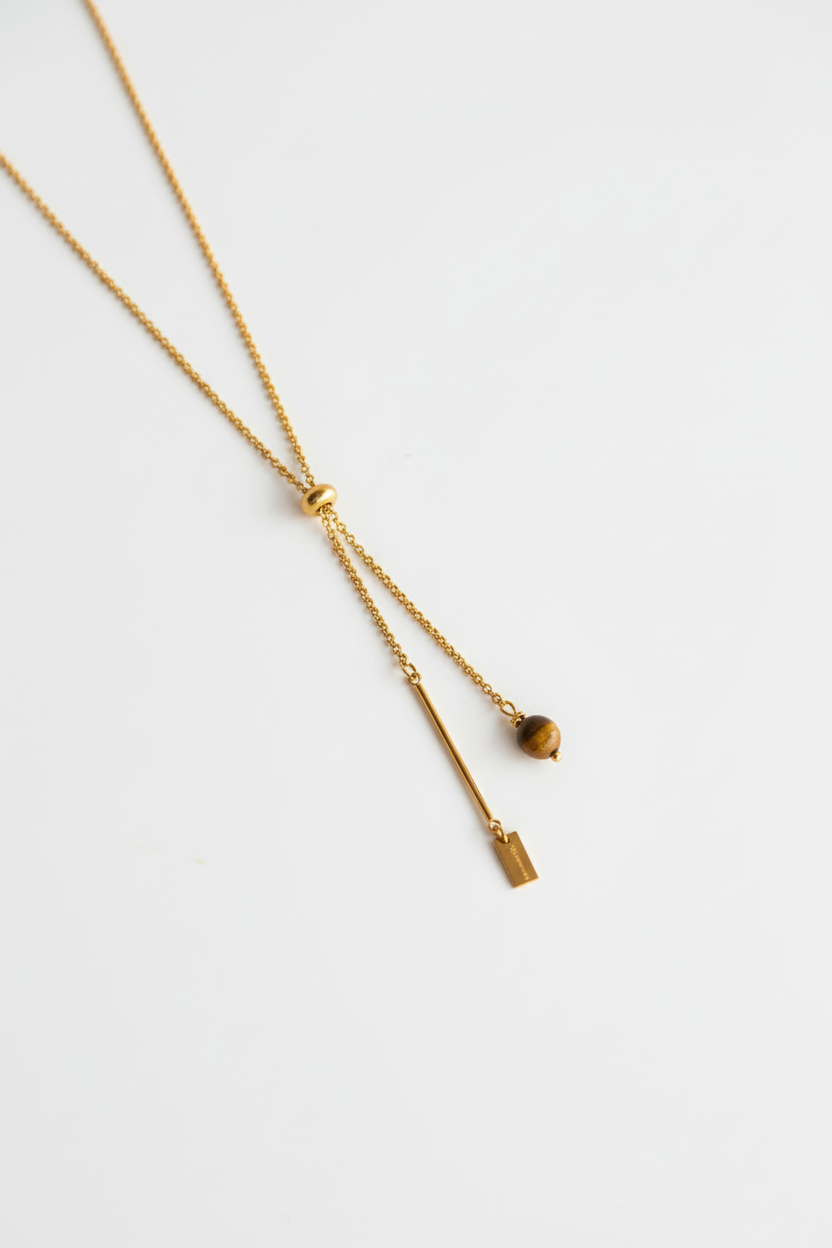 Colar Lariat Olho de Tigre