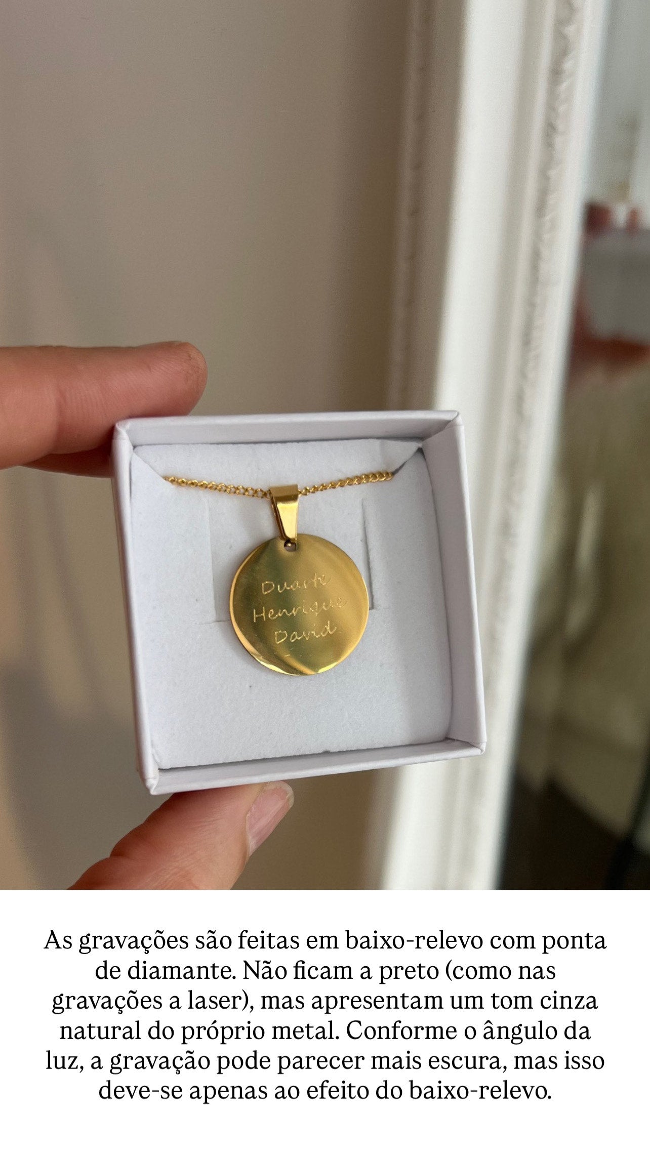 Steel necklace with personalized medal | Baby's details engraved
