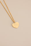 Colar em Aço Dourado com Coração e Frase 