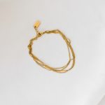 Pulseira em Aço Dourado com 4 Voltas