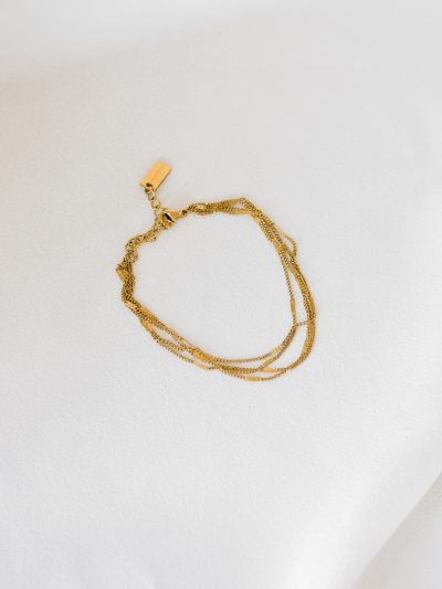 Pulseira em Aço Dourado com 4 Voltas